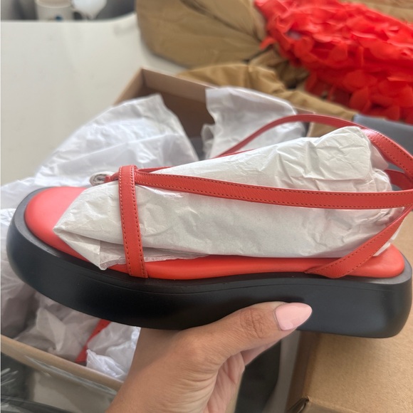 Free people Winnie wrap flatform Free People Vibrant Orange Strappy Sandals - Picture 2 of 4